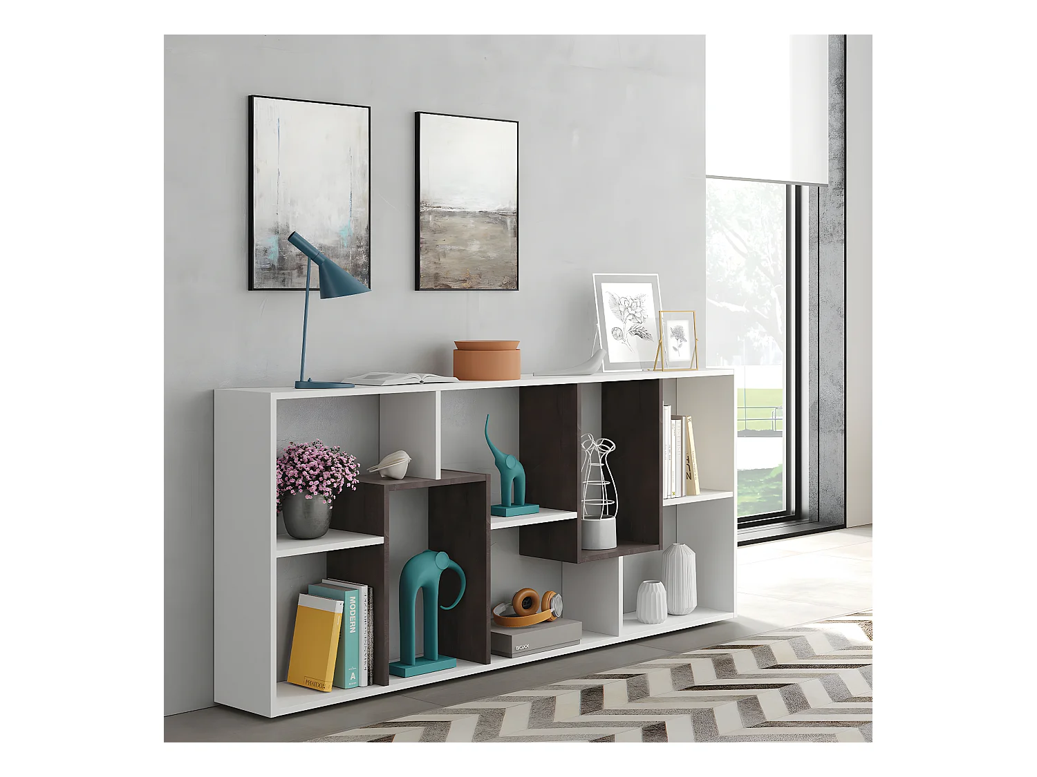 Bücherregal mit 8 Ablagefächern H180 cm - Kawa