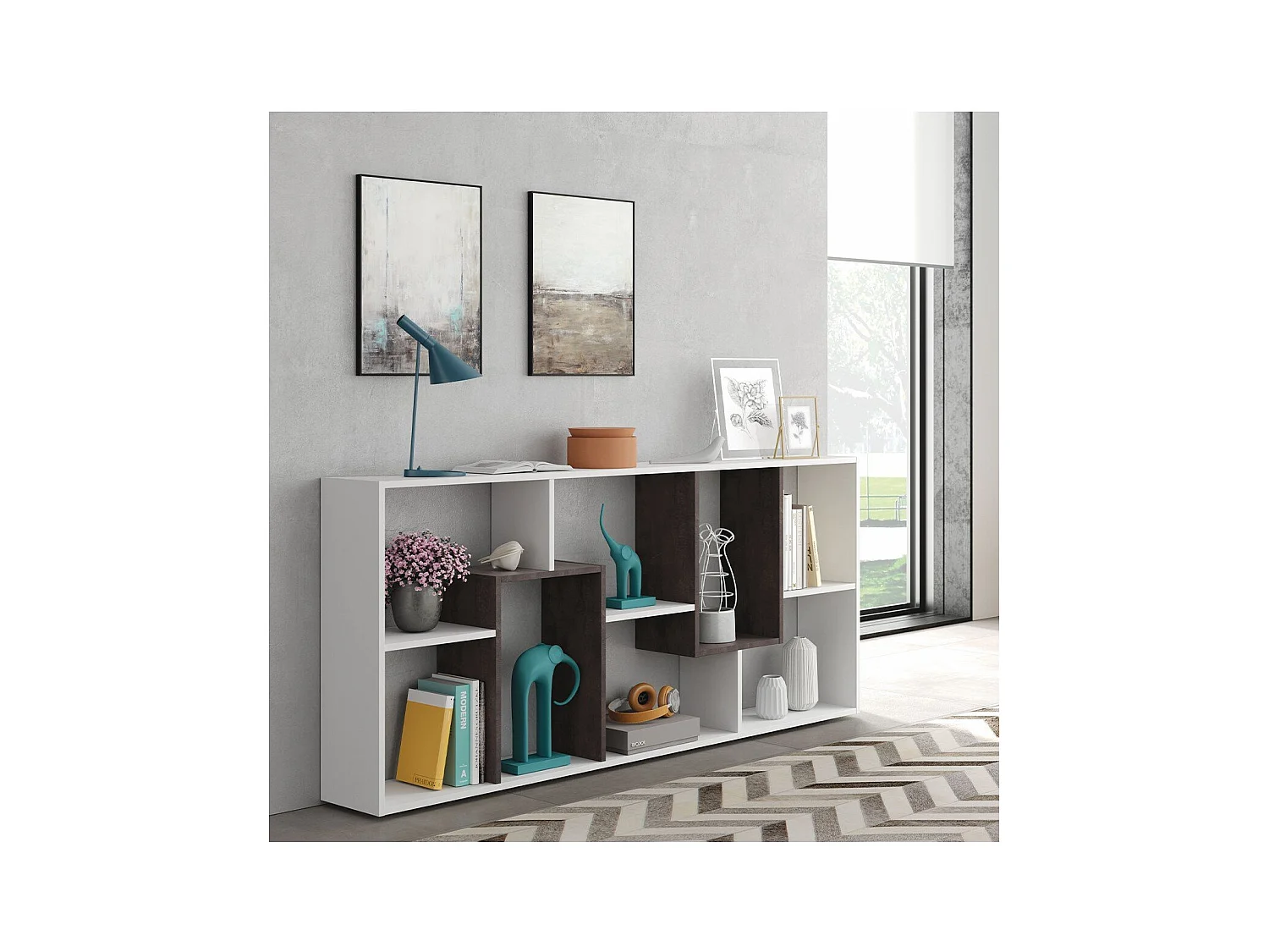 Bücherregal mit 8 Ablagefächern H180 cm - Kawa