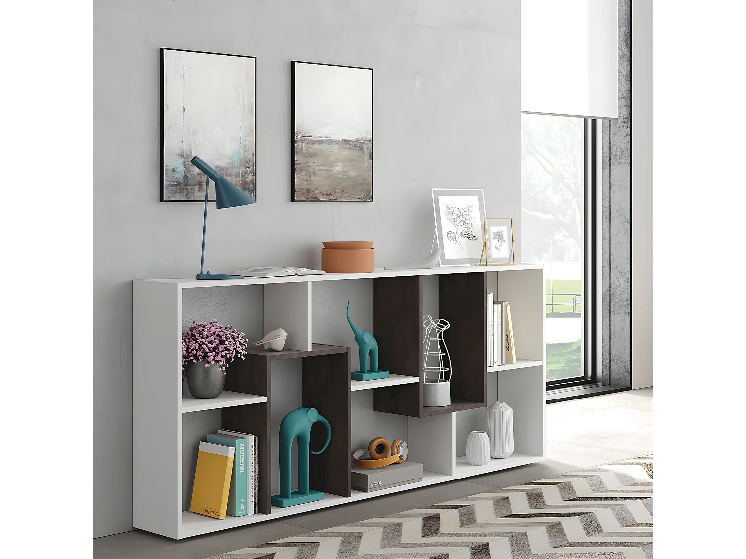 Estantería de 8 compartimentos multiposición - A180 cm - Kawa