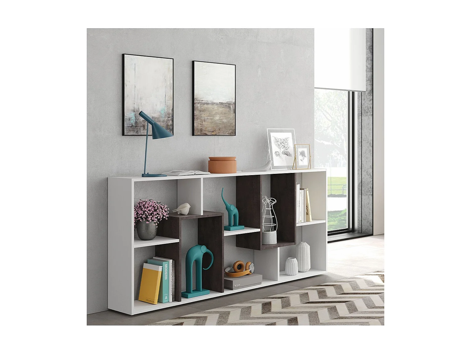 Estantería de 8 compartimentos multiposición - A180 cm - Kawa