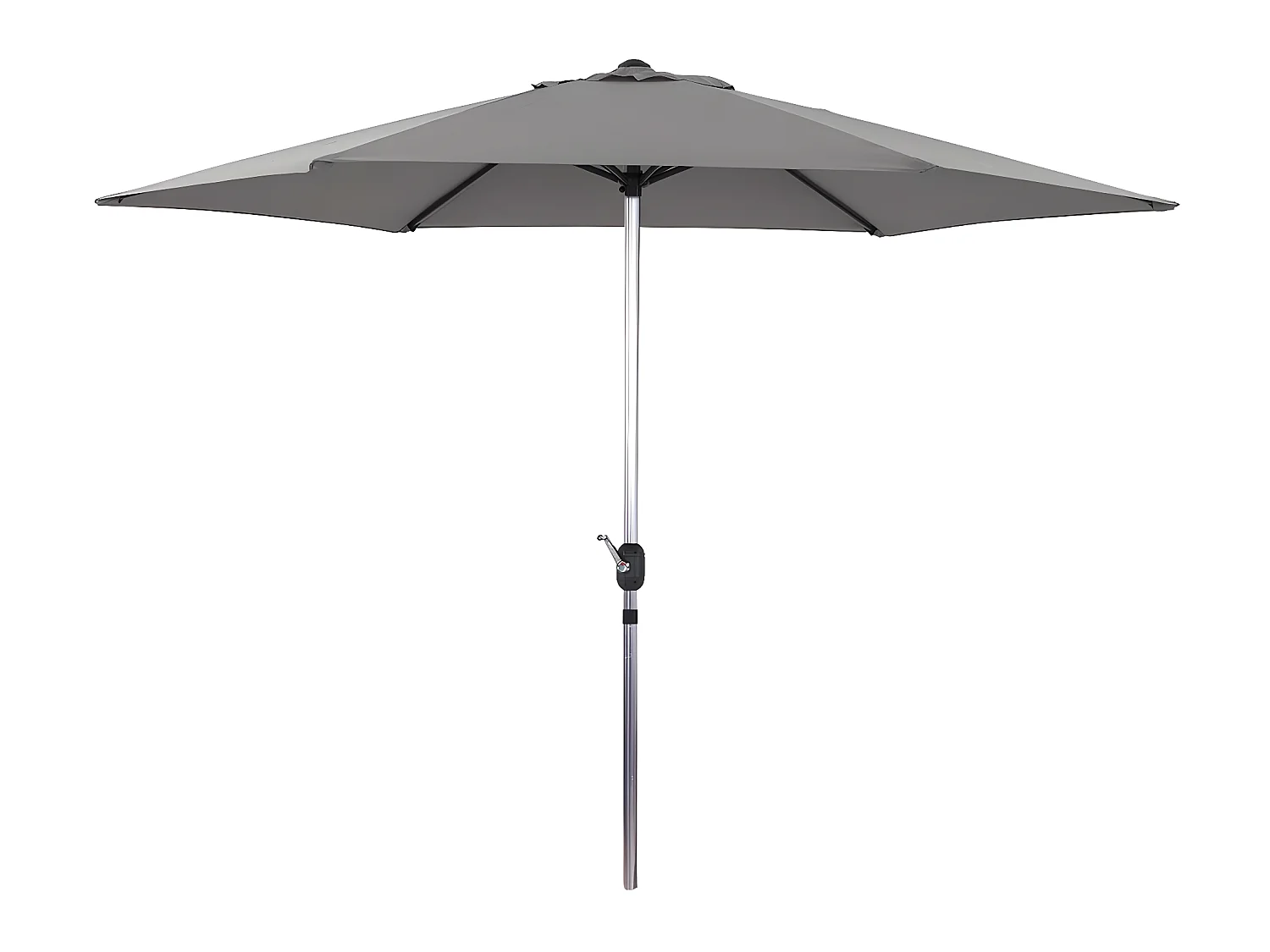 Parasol jardin droit Alu "Sol" - Rond - Ø 3m - Gris