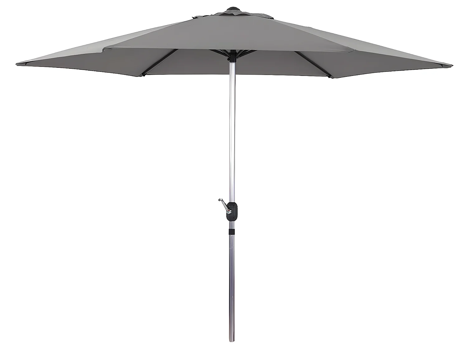 Parasol jardin droit Alu "Sol" - Rond - Ø 3m - Gris