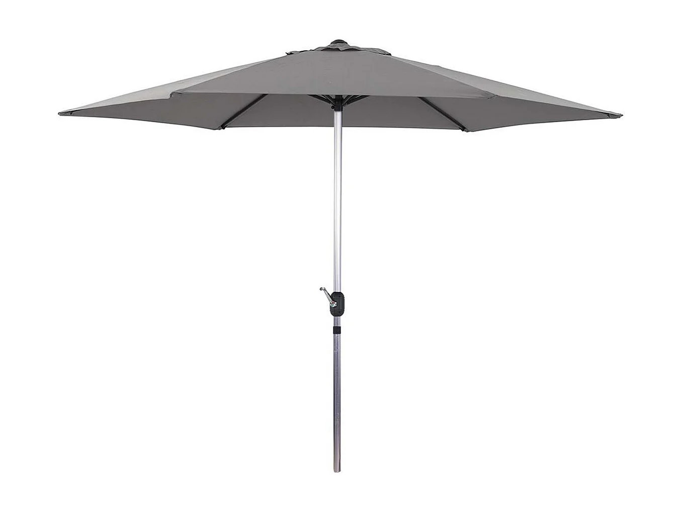 Parasol jardin droit Alu "Sol" - Rond - Ø 3m - Gris
