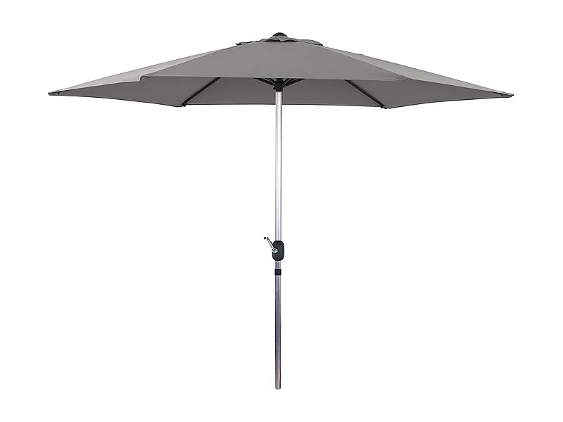 Parasol jardin droit Alu "Sol" - Rond - Ø 3m - Gris