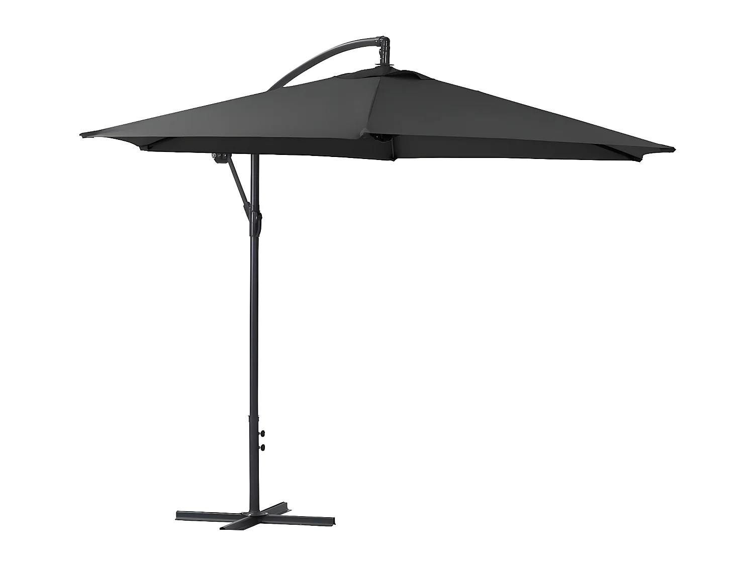 Guarda-sol deslocado Ilios em alumínio resistente à corrosão - Ø 3m - Preto