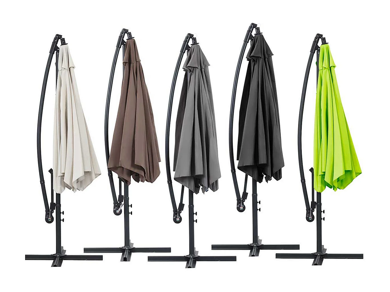 Parasol ogrodowy "Ilios" aluminiowy obrotowy  - Okrągły - Ø 3 m - Czarny