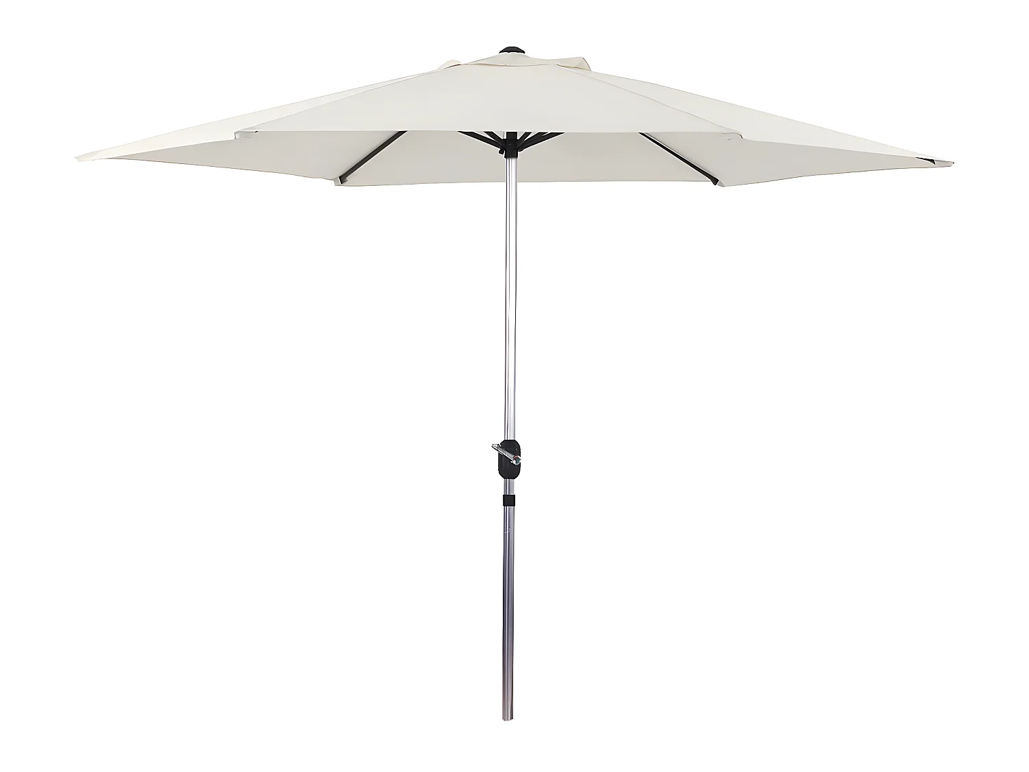 Parasol jardin droit Alu "Sol" - Rond - Ø 3m - Ecru
