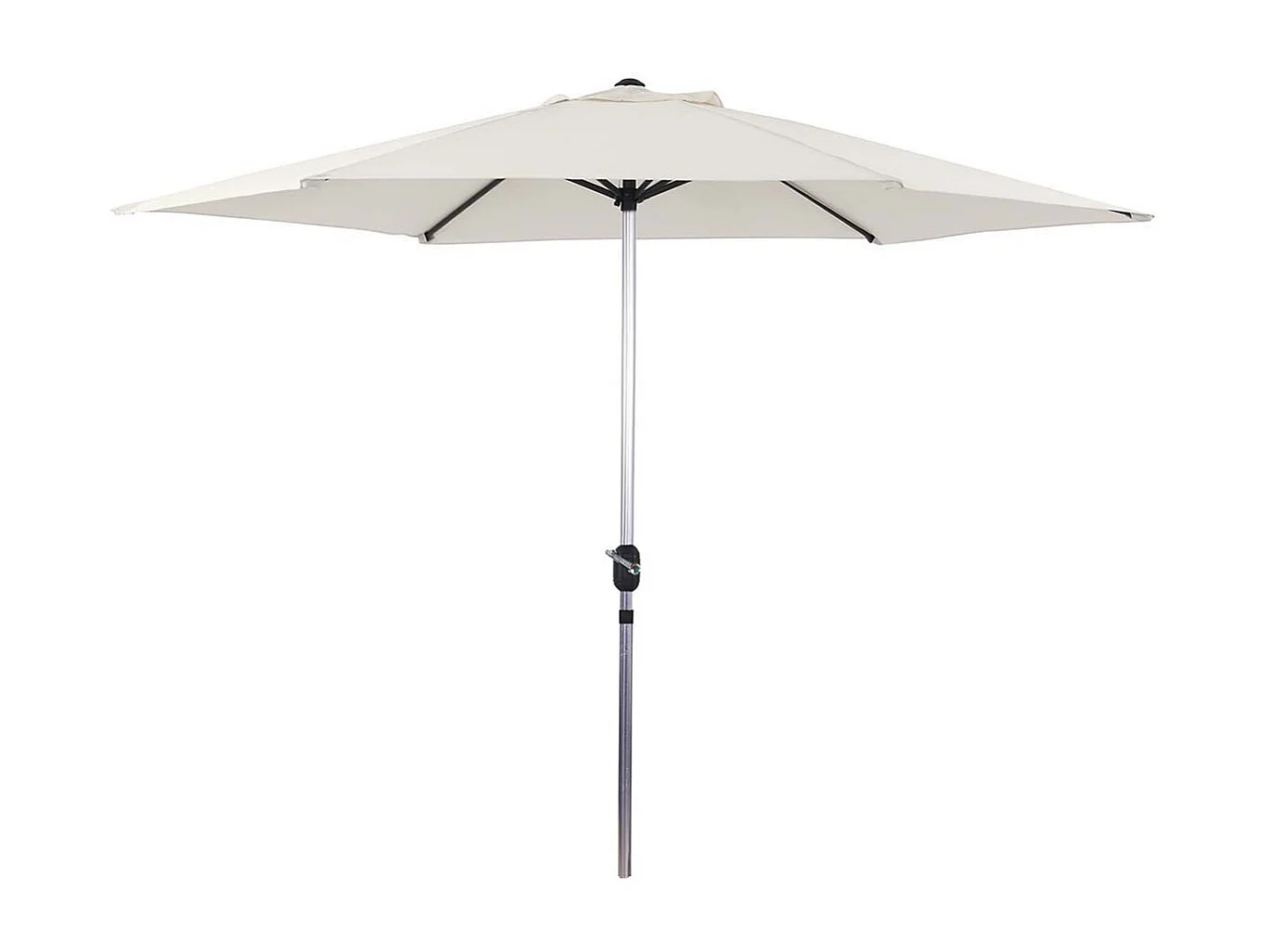 Parasol jardin droit Alu "Sol" - Rond - Ø 3m - Ecru