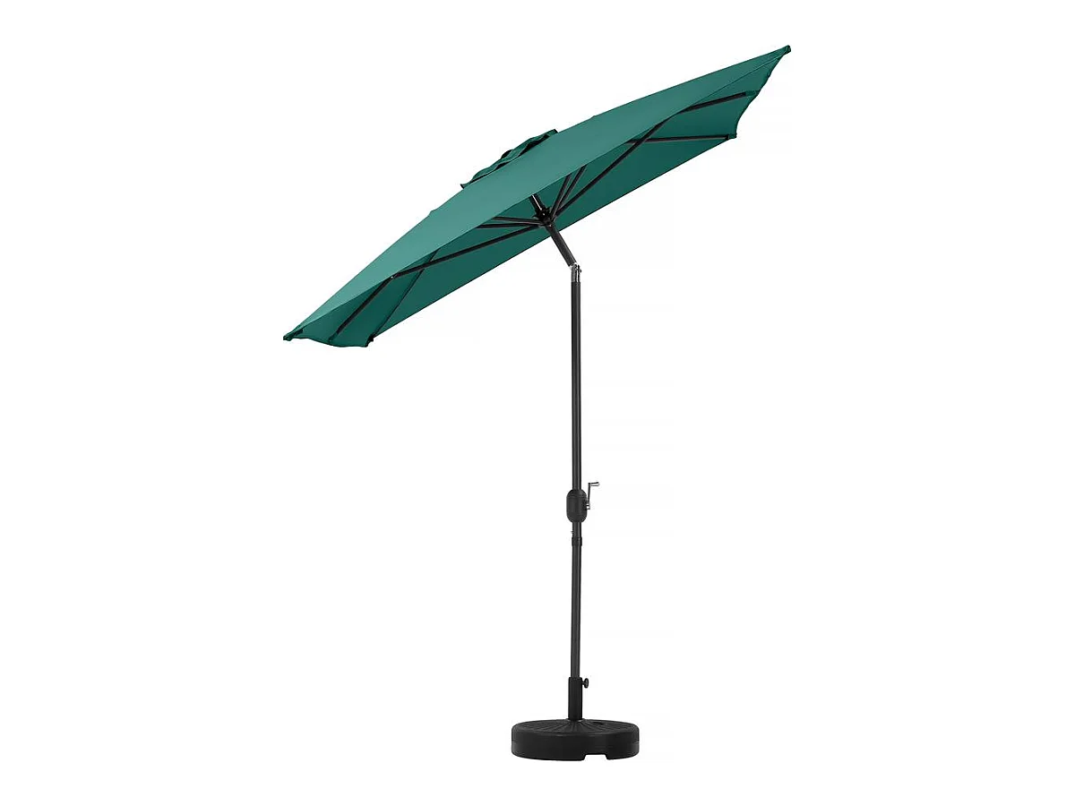 Tuinparasol "Sol 2" rechthoekig 2x3m groen met inbegrepen gewichtsplaten