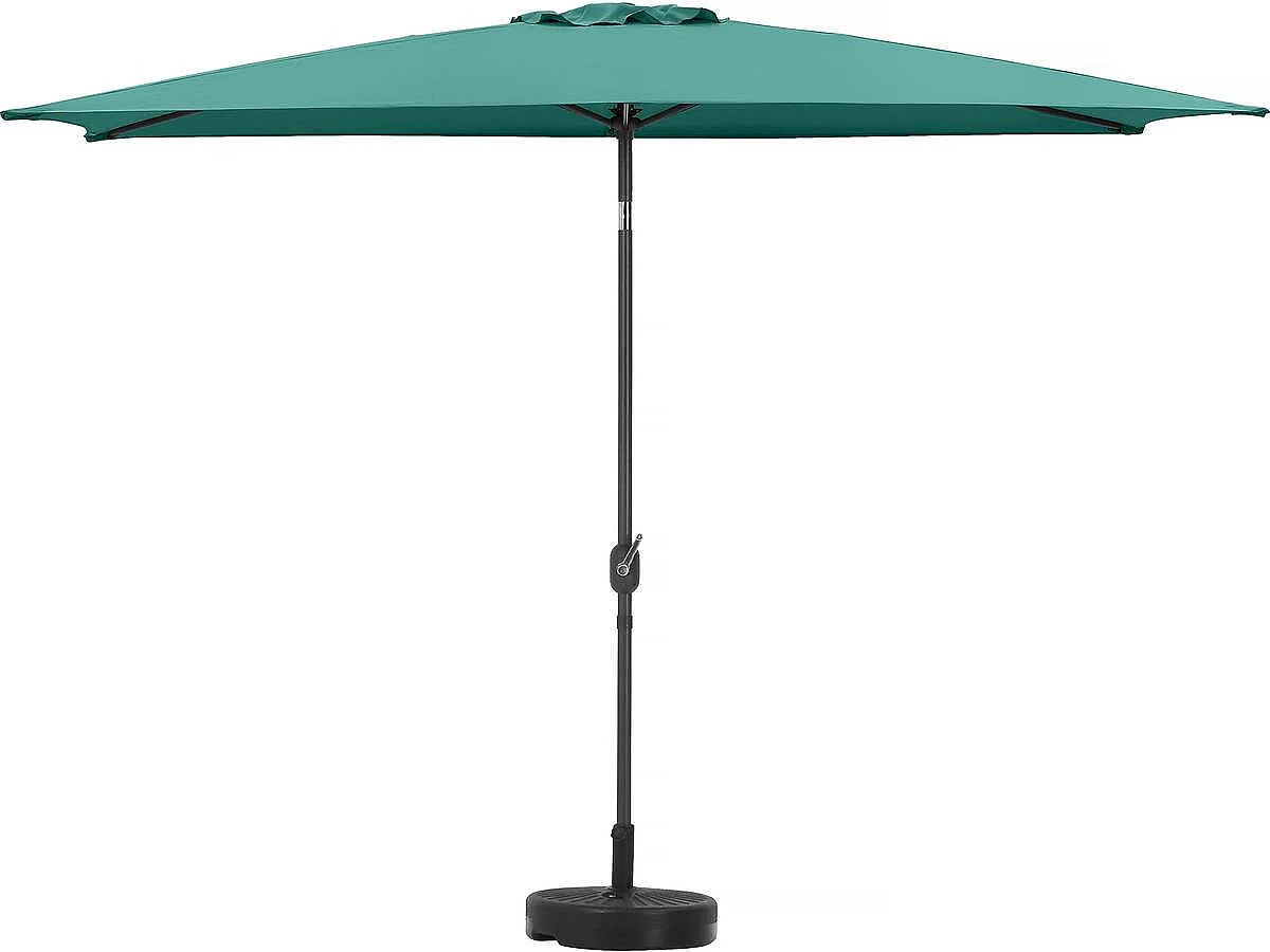 Parasol jardin "Sol 2" - Rectangle - 2 x 3 m - Vert + Dalles à lester incluses