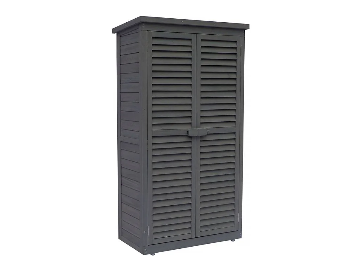 Tuinkast "Space" van vurenhout met 2 planken en afsluitbaar - Antraciet
