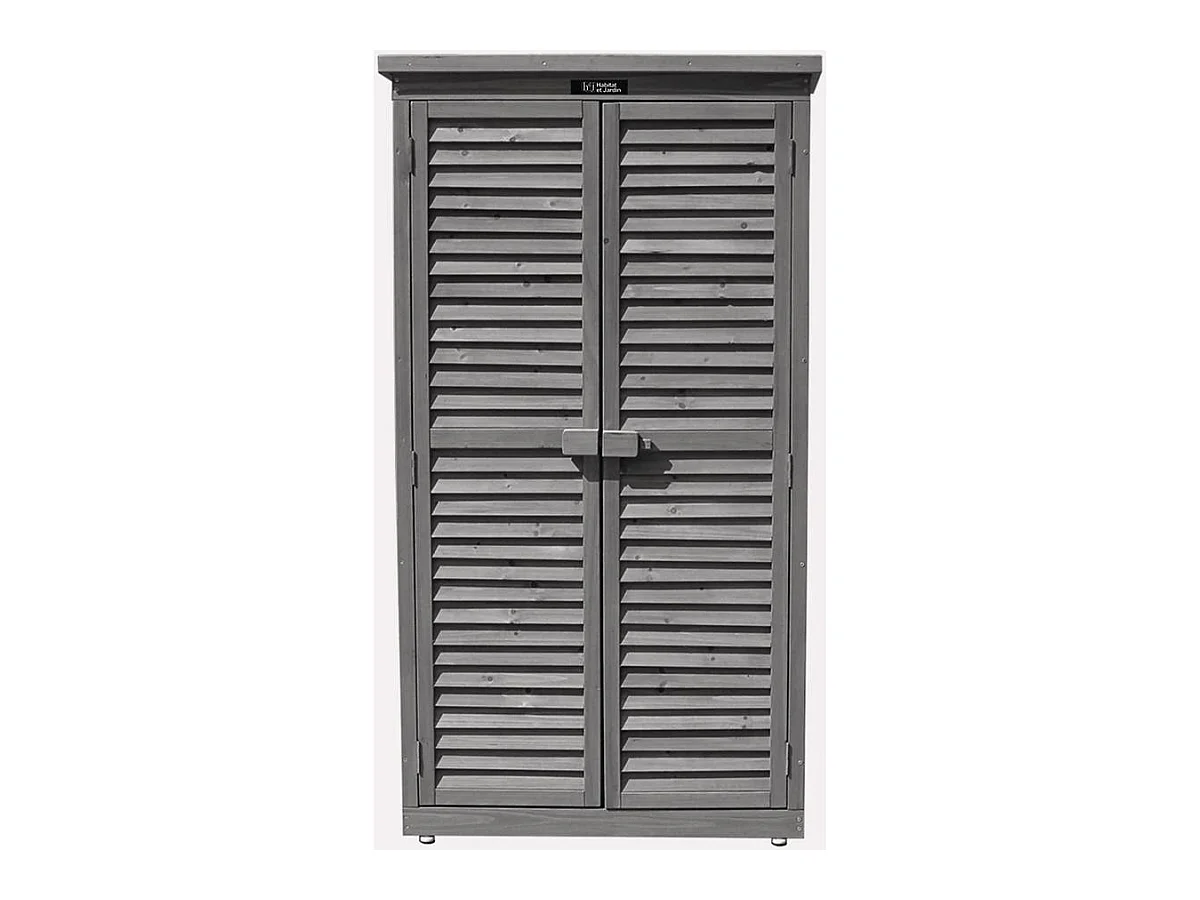 Tuinkast "Space" van vurenhout met 2 planken en afsluitbaar - Antraciet