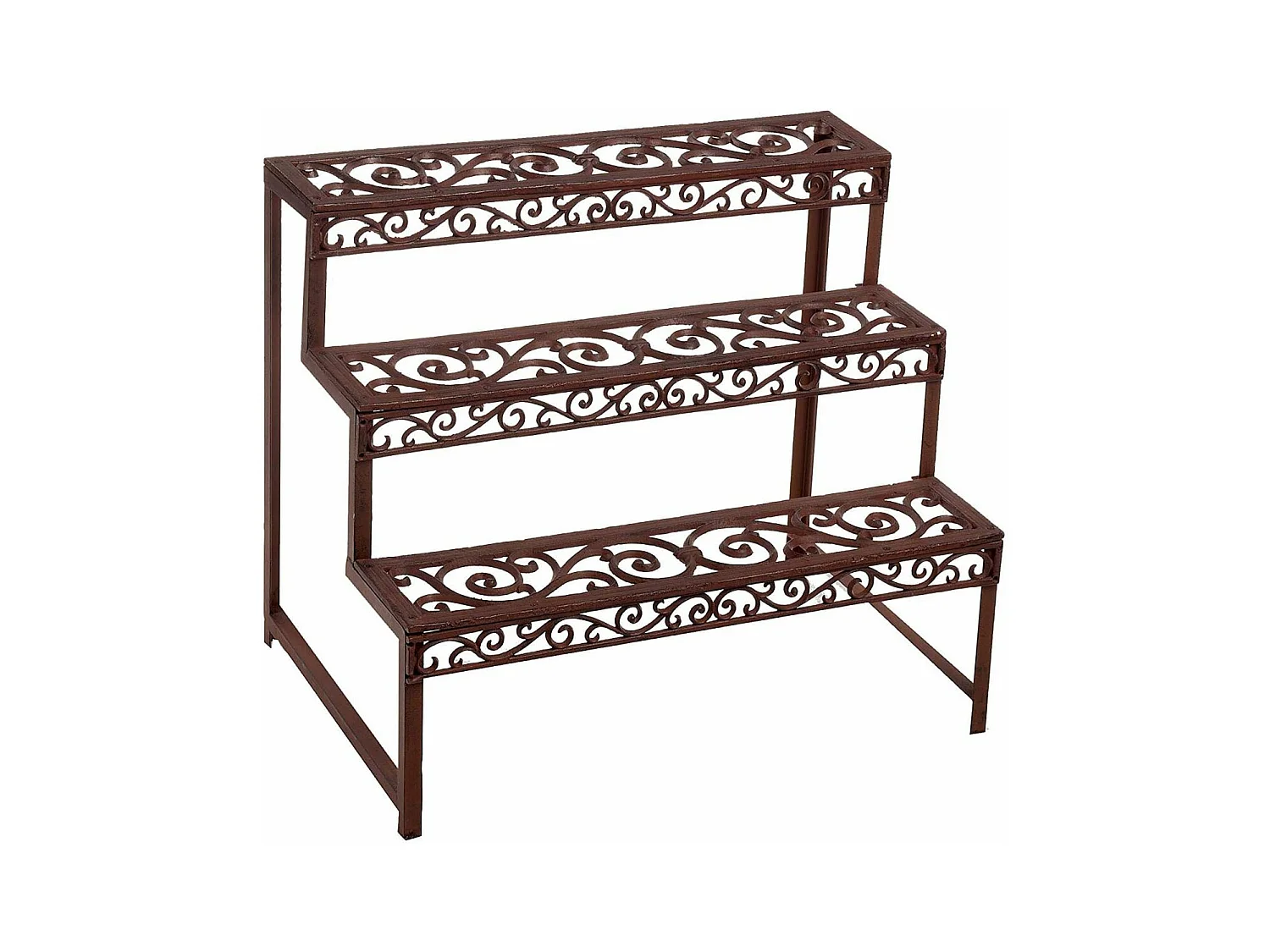 Pflanzentreppe aus patiniertem Metall Arabesque