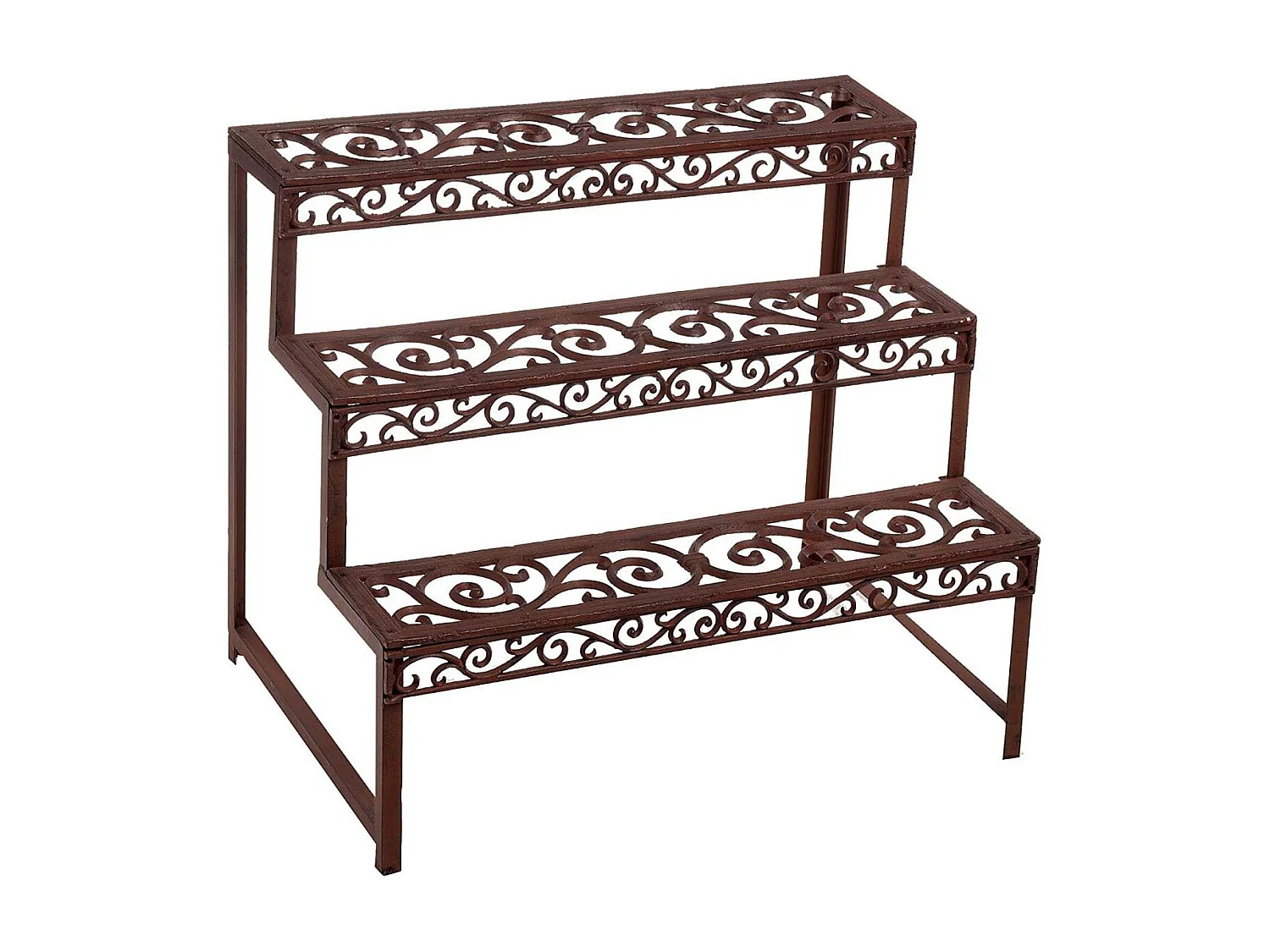 Pflanzentreppe aus patiniertem Metall Arabesque