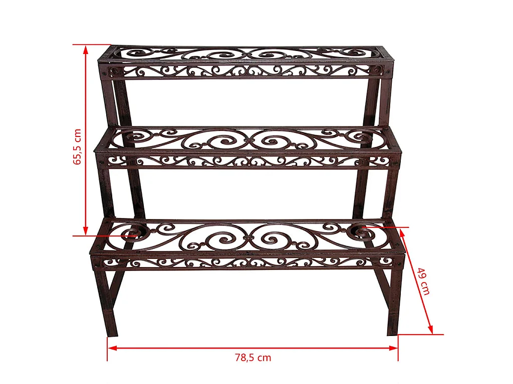 Etagère à plantes en métal patiné Arabesque