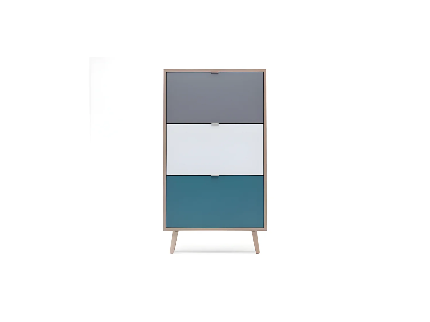 Szafka na buty CUBA 18 par - Dekor dębu Sonoma i jasnoszary - Nowoczesny skandynawski design