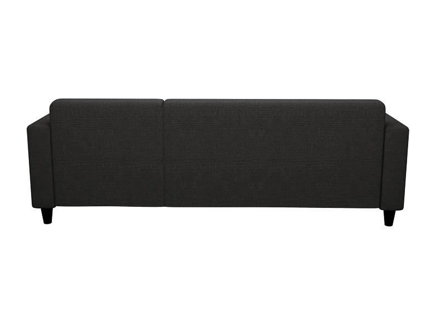 Canapé d'angle fixe 3 places + Banc - Tissu Anthracite - L 197 x P 138 x H 65 cm - BOB
