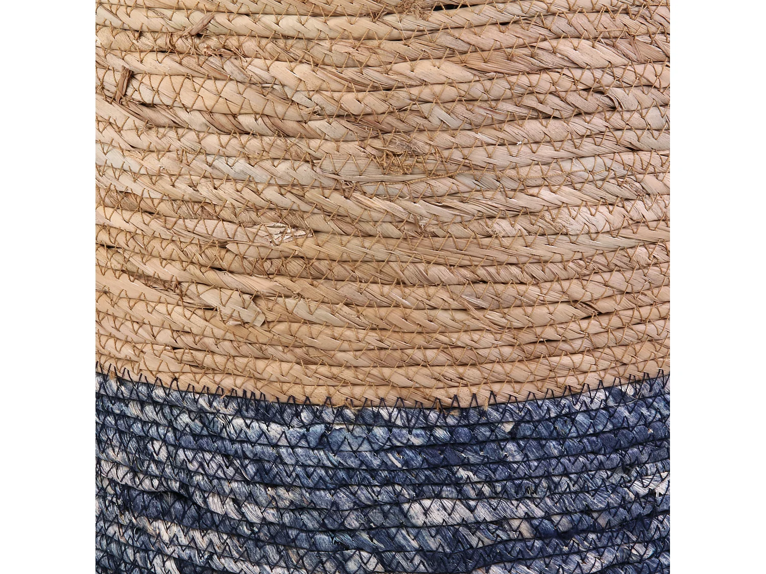 Pouf Design "Blue Lagoon" 41cm Naturel & Bleu