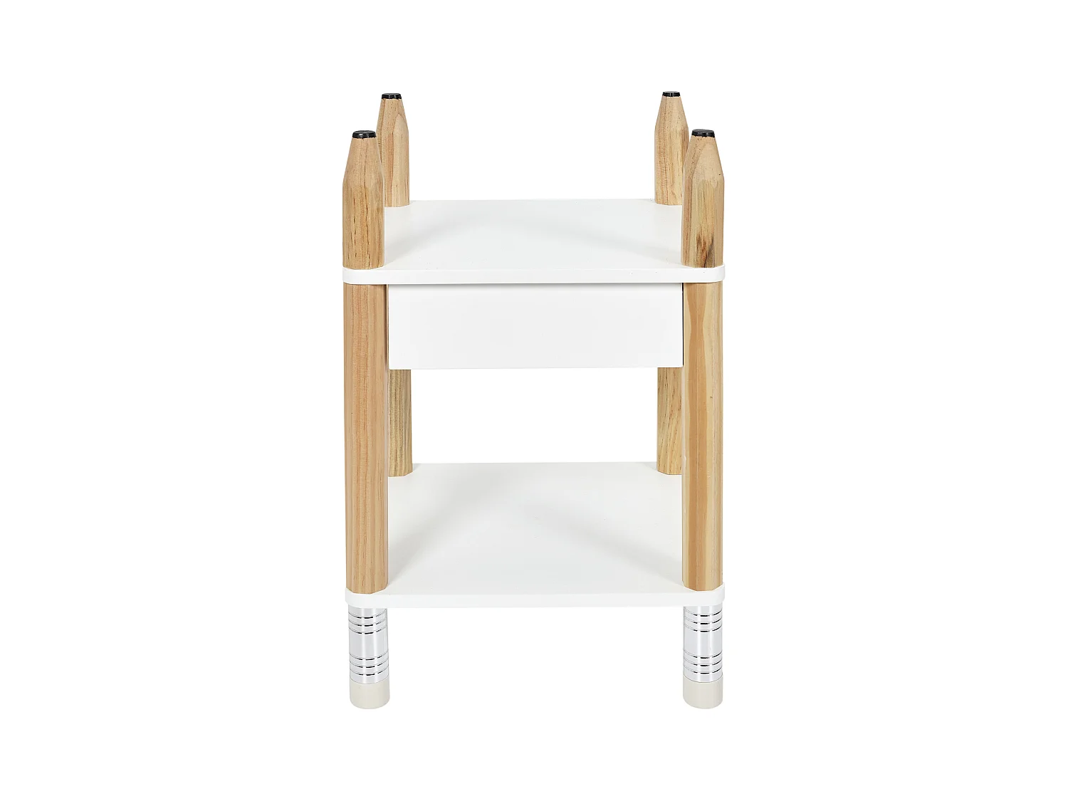 Table De Chevet Crayon Beige, Blanc, Noir