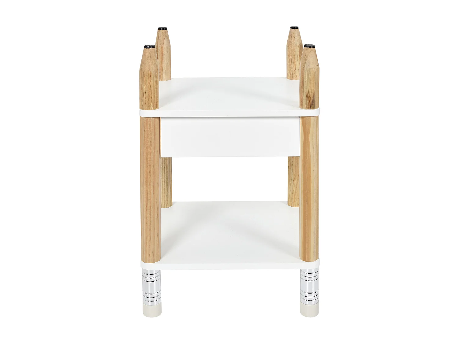 Table De Chevet Crayon Beige, Blanc, Noir