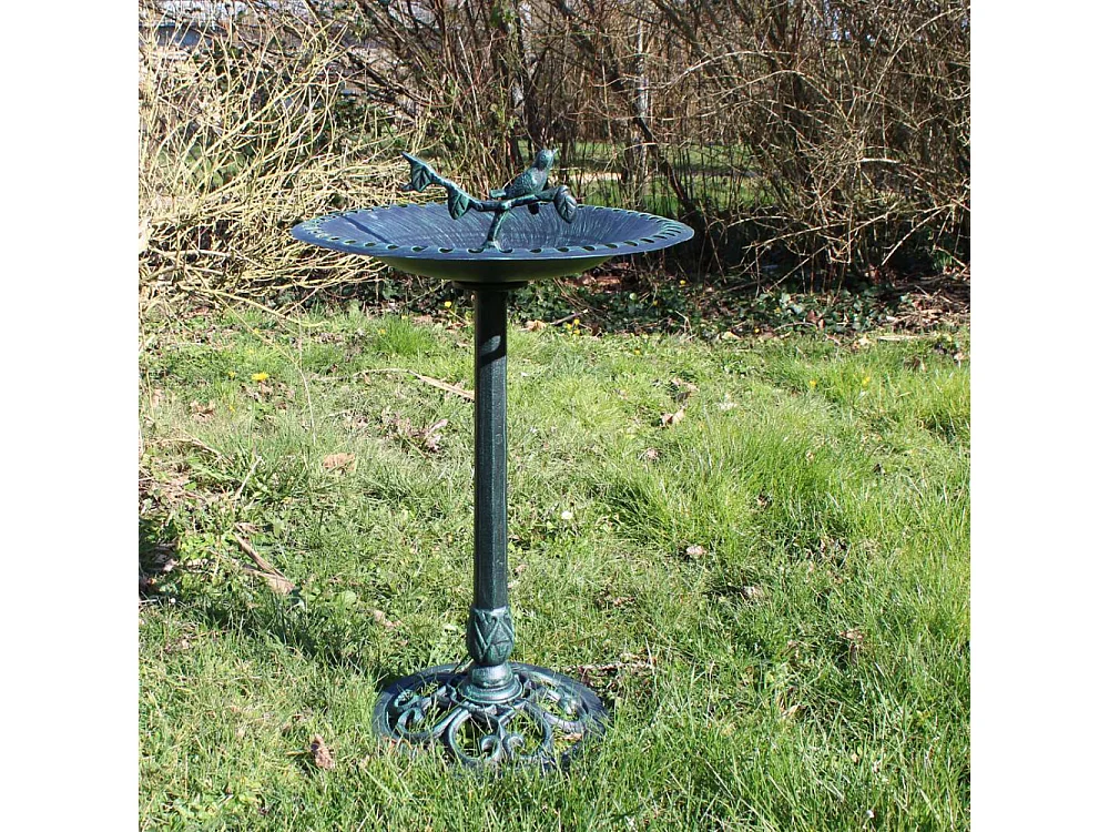 Bassin à oiseaux sur pied en fonte