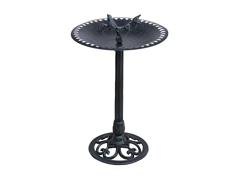 Bassin à oiseaux sur pied en fonte