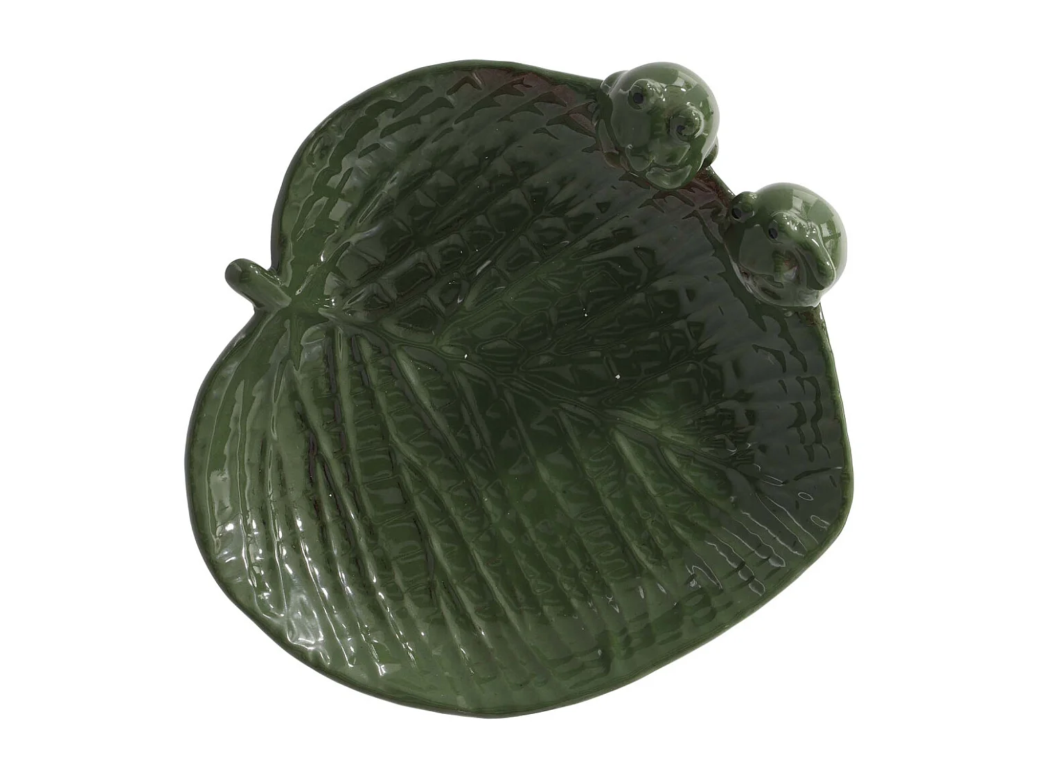 Bain oiseau en grès Nature Grenouilles vertes