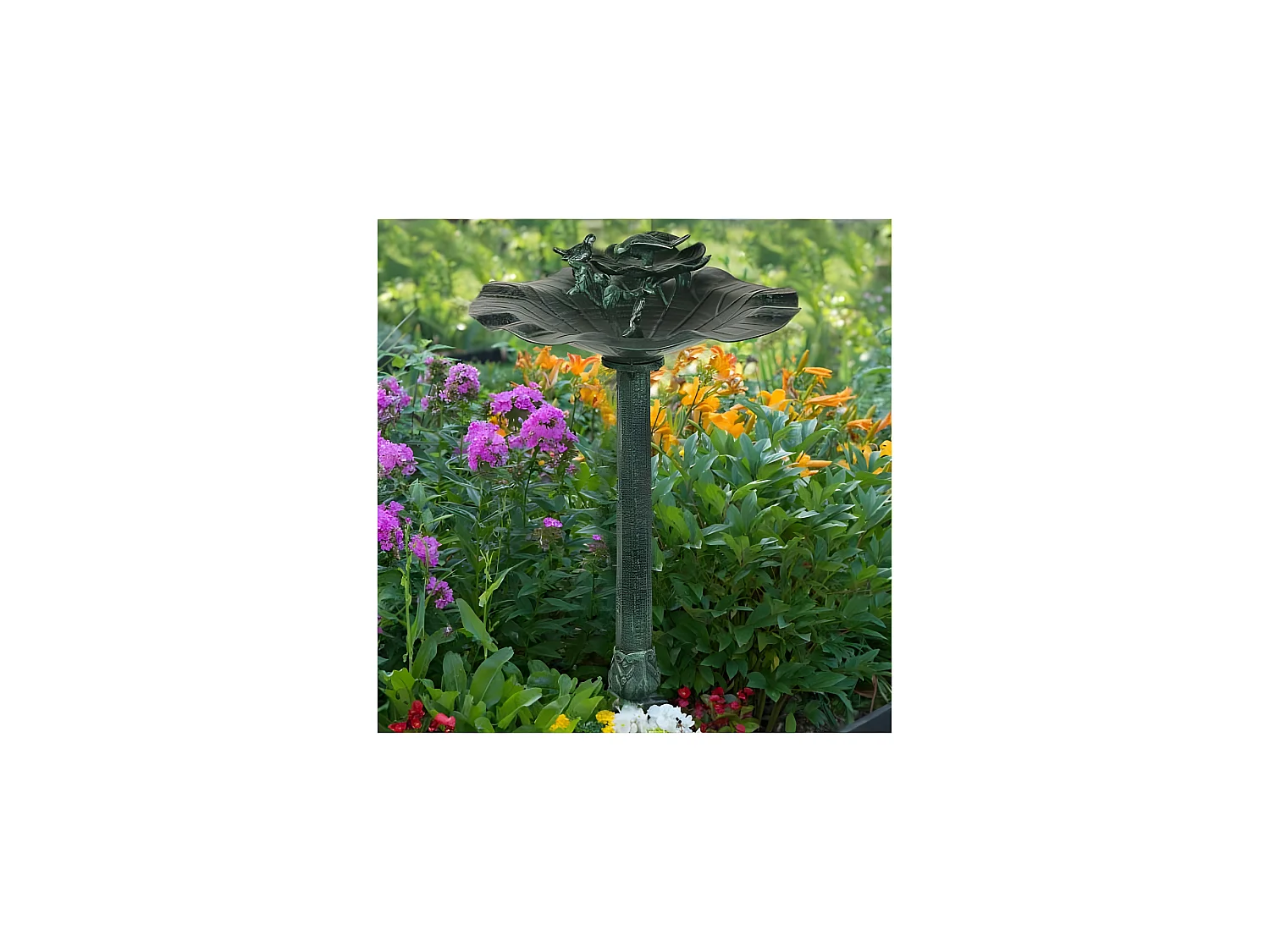 Vogeltränke aus Gusseisen auf Fuß "Tulipe"