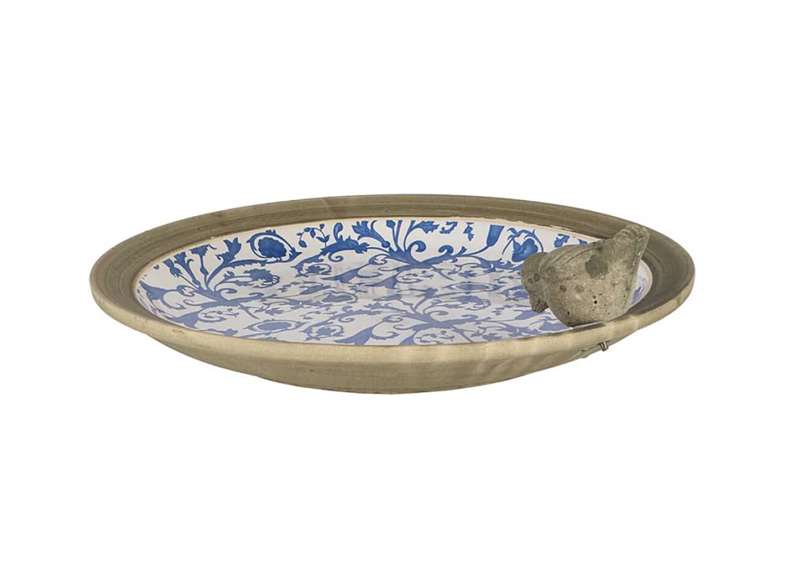 Bain d'oiseau en céramique patiné