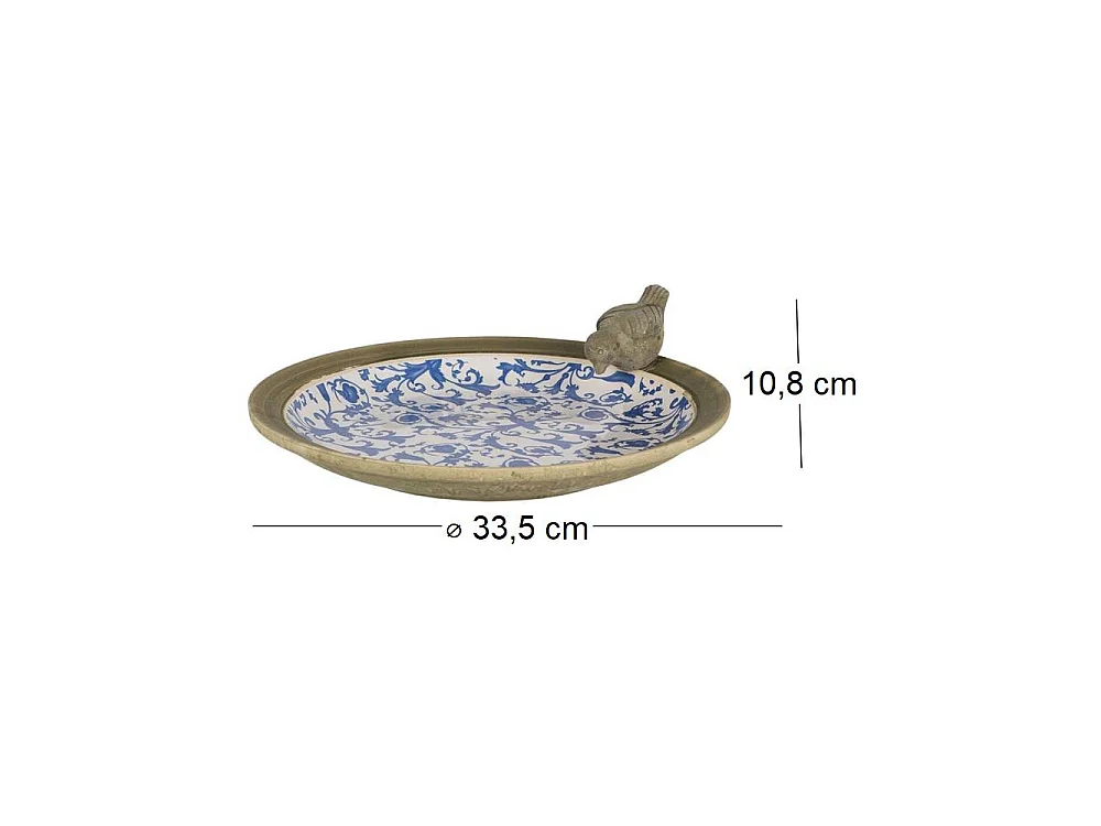 Bain d'oiseau en céramique patiné