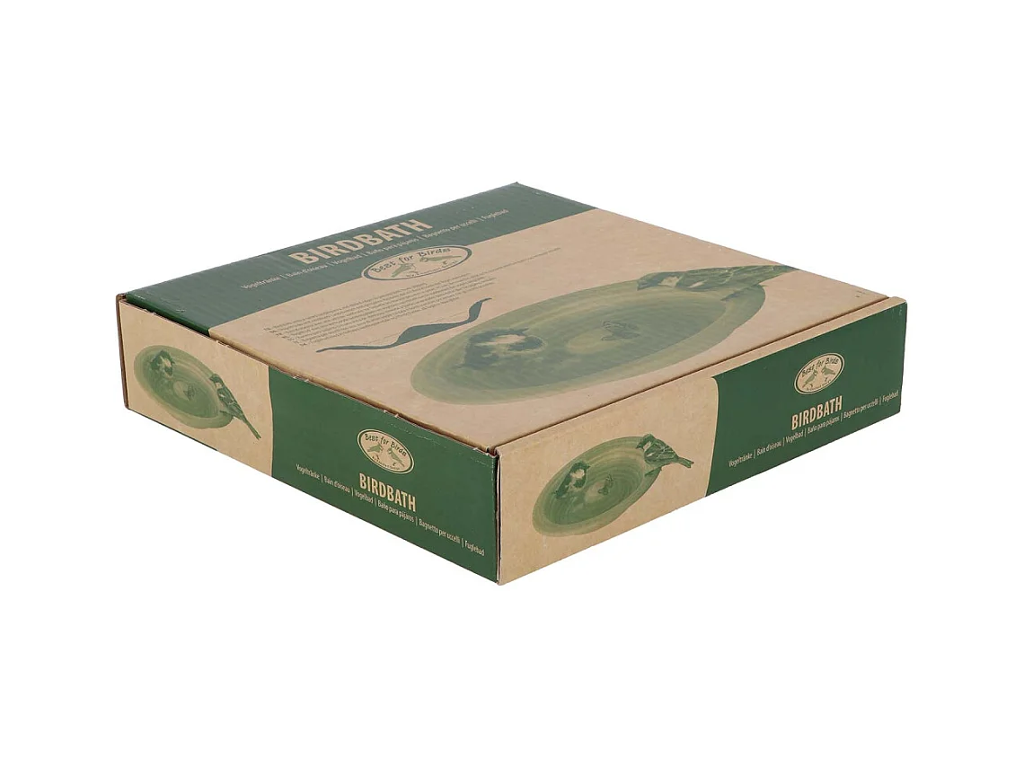 Bain oiseau en céramique grise Spirale