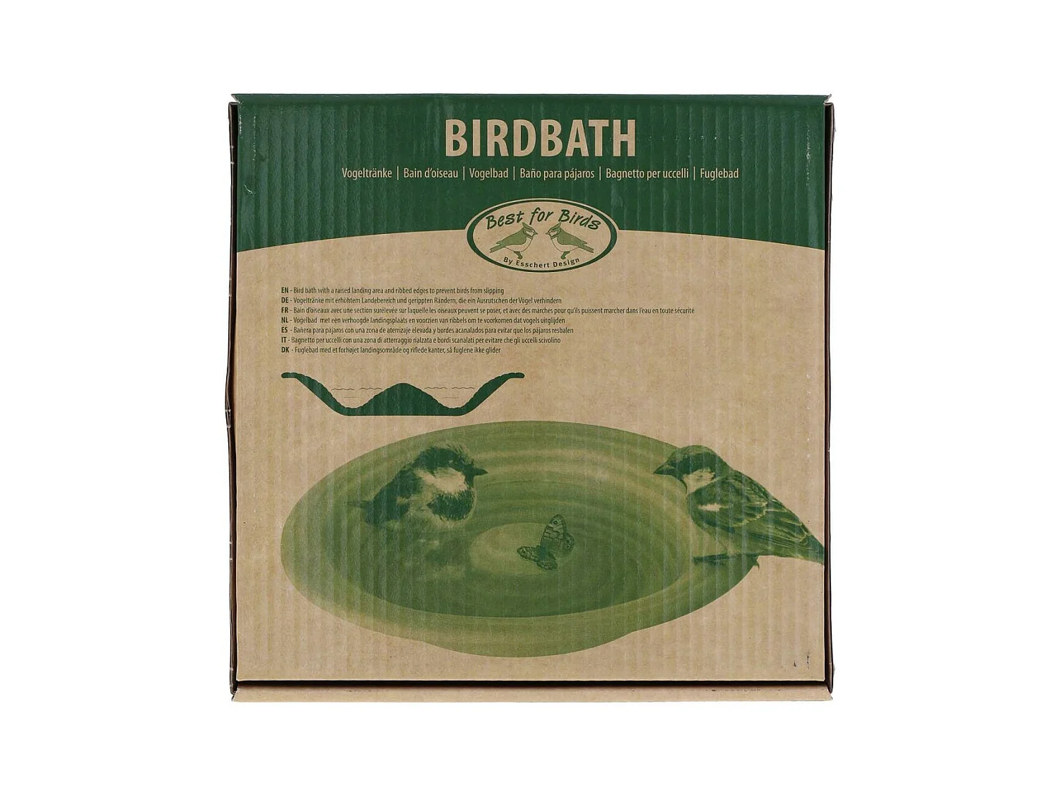 Bain oiseau en céramique grise Spirale