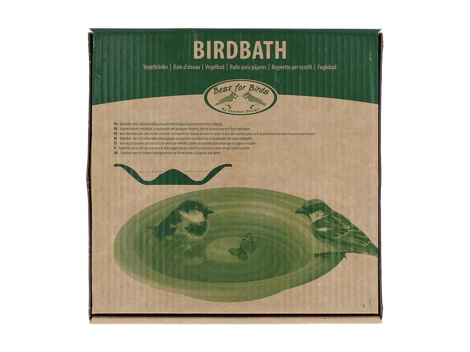 Bain oiseau en céramique grise Spirale