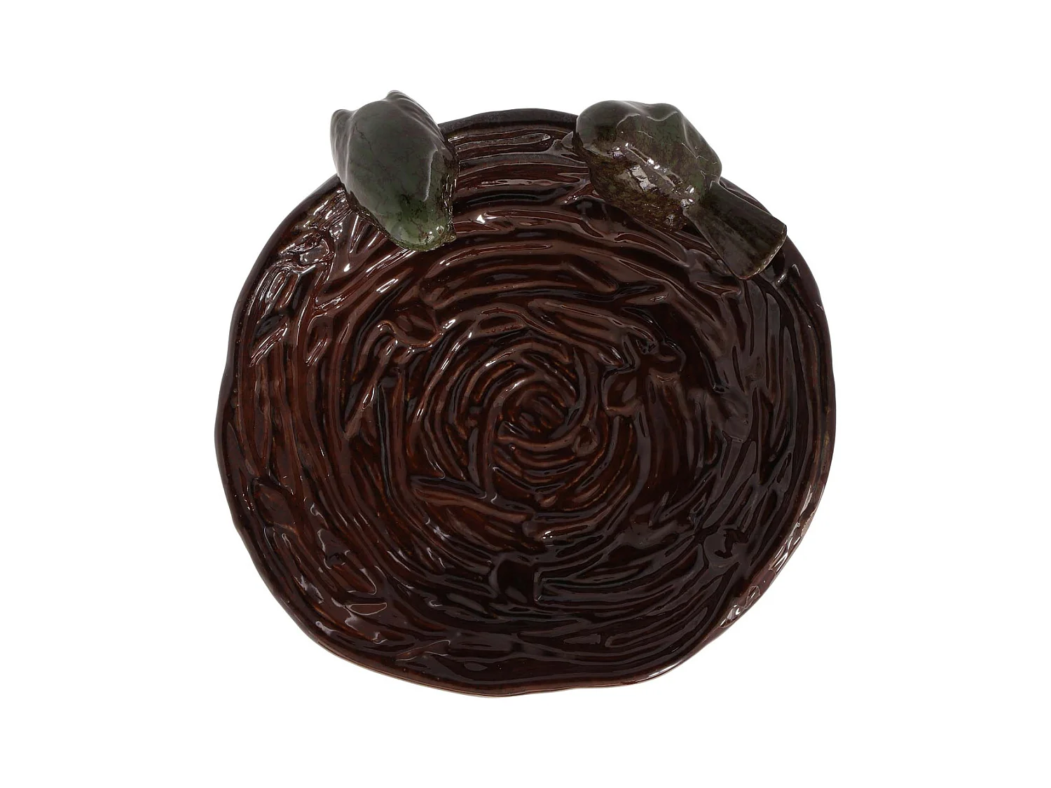 Bain oiseau en grès Nature Oiseaux verts