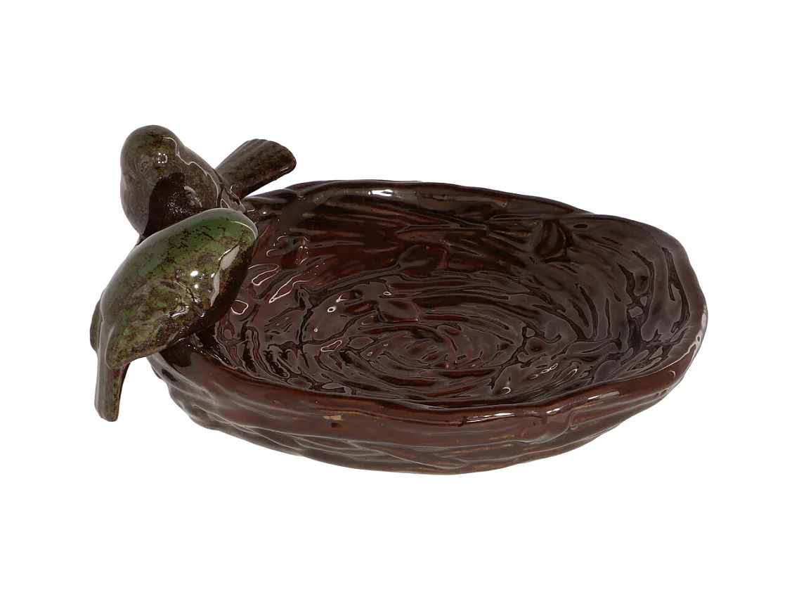 Bain oiseau en grès Nature Oiseaux verts