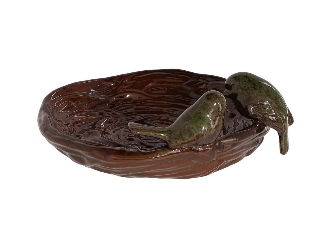 Bain oiseau en grès Nature Oiseaux verts