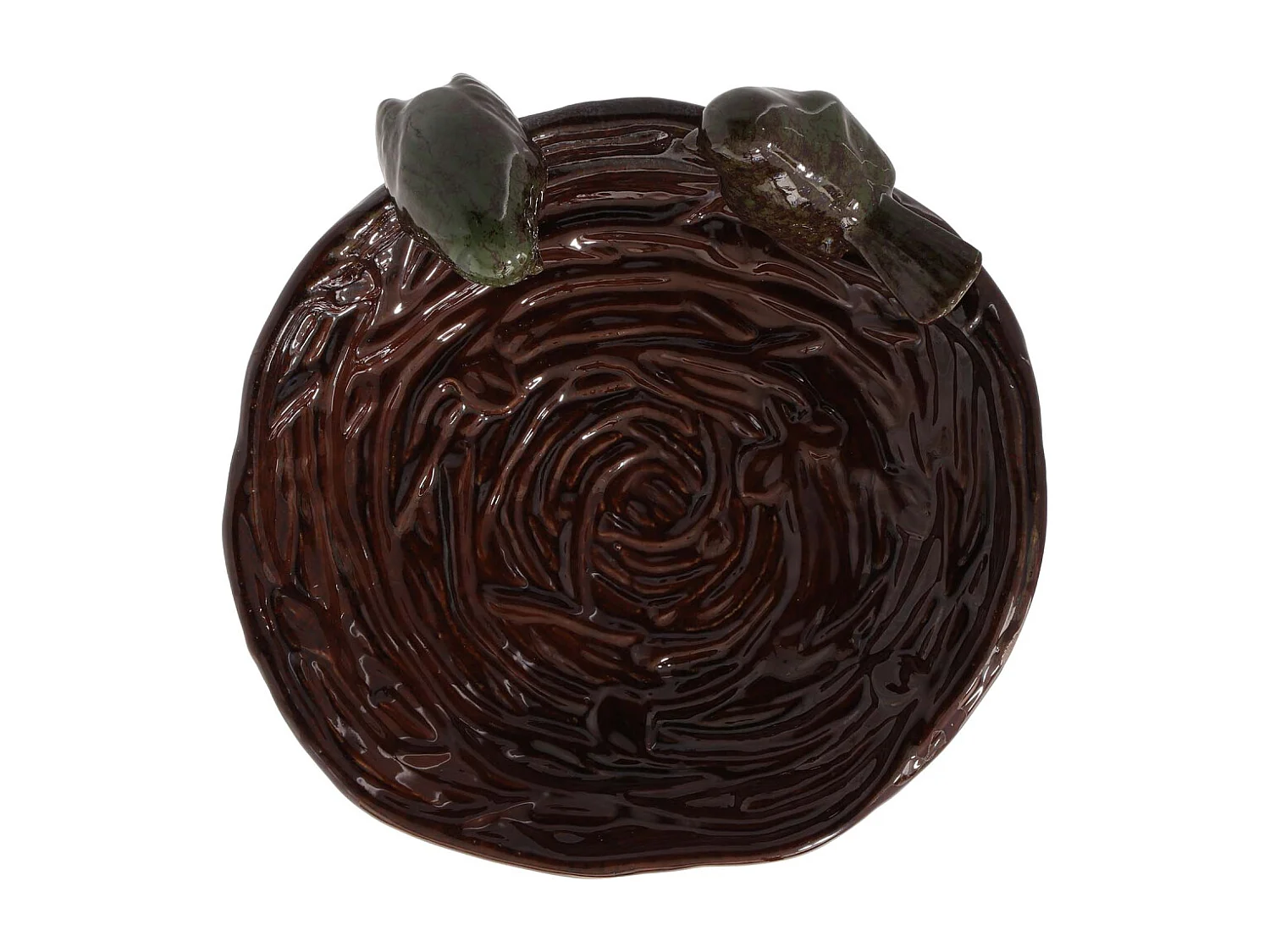 Bain oiseau en grès Nature Oiseaux verts