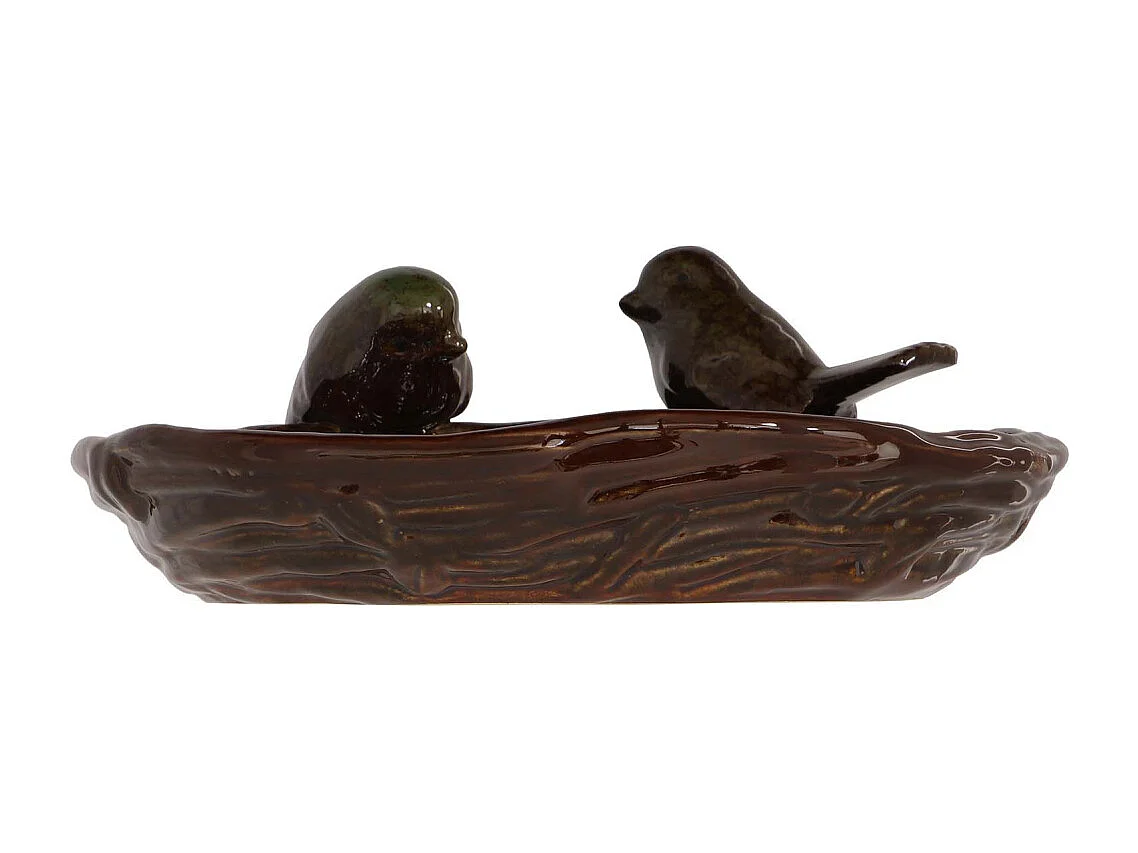 Bain oiseau en grès Nature Oiseaux verts