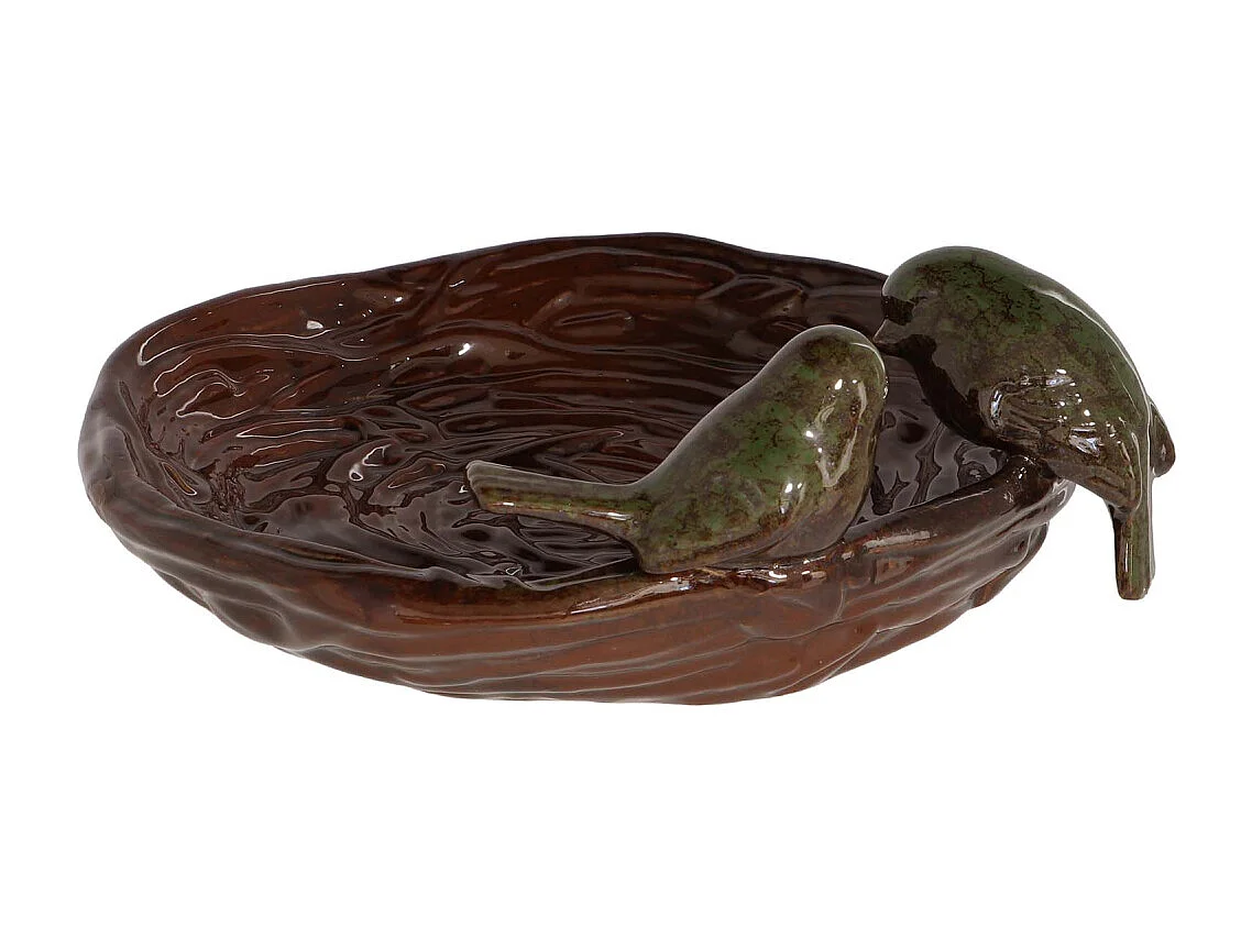 Bain oiseau en grès Nature Oiseaux verts