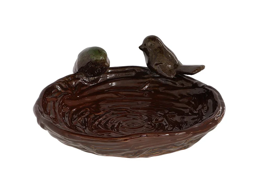 Bain oiseau en grès Nature Oiseaux verts
