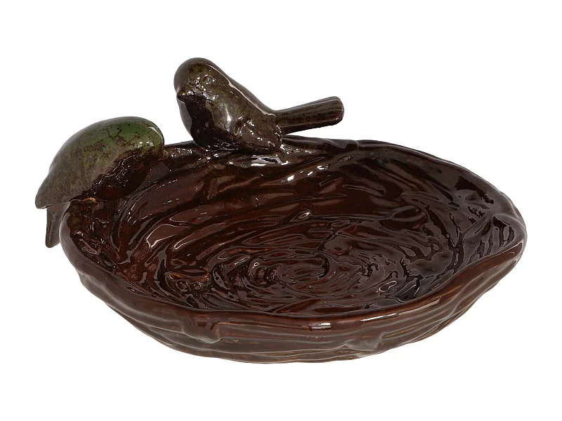 Bain oiseau en grès Nature Oiseaux verts