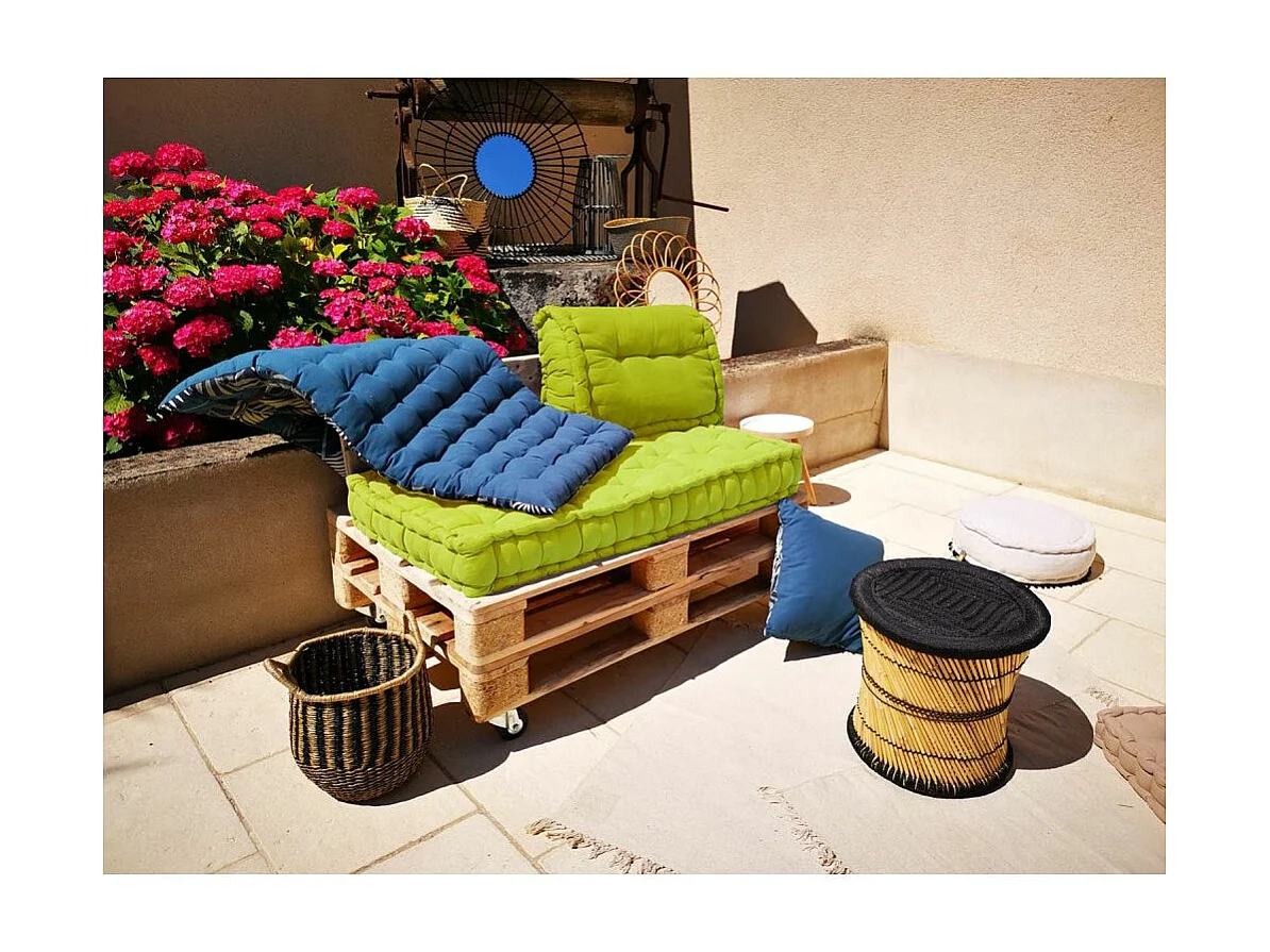 Coussin cale-rein en coton coloré