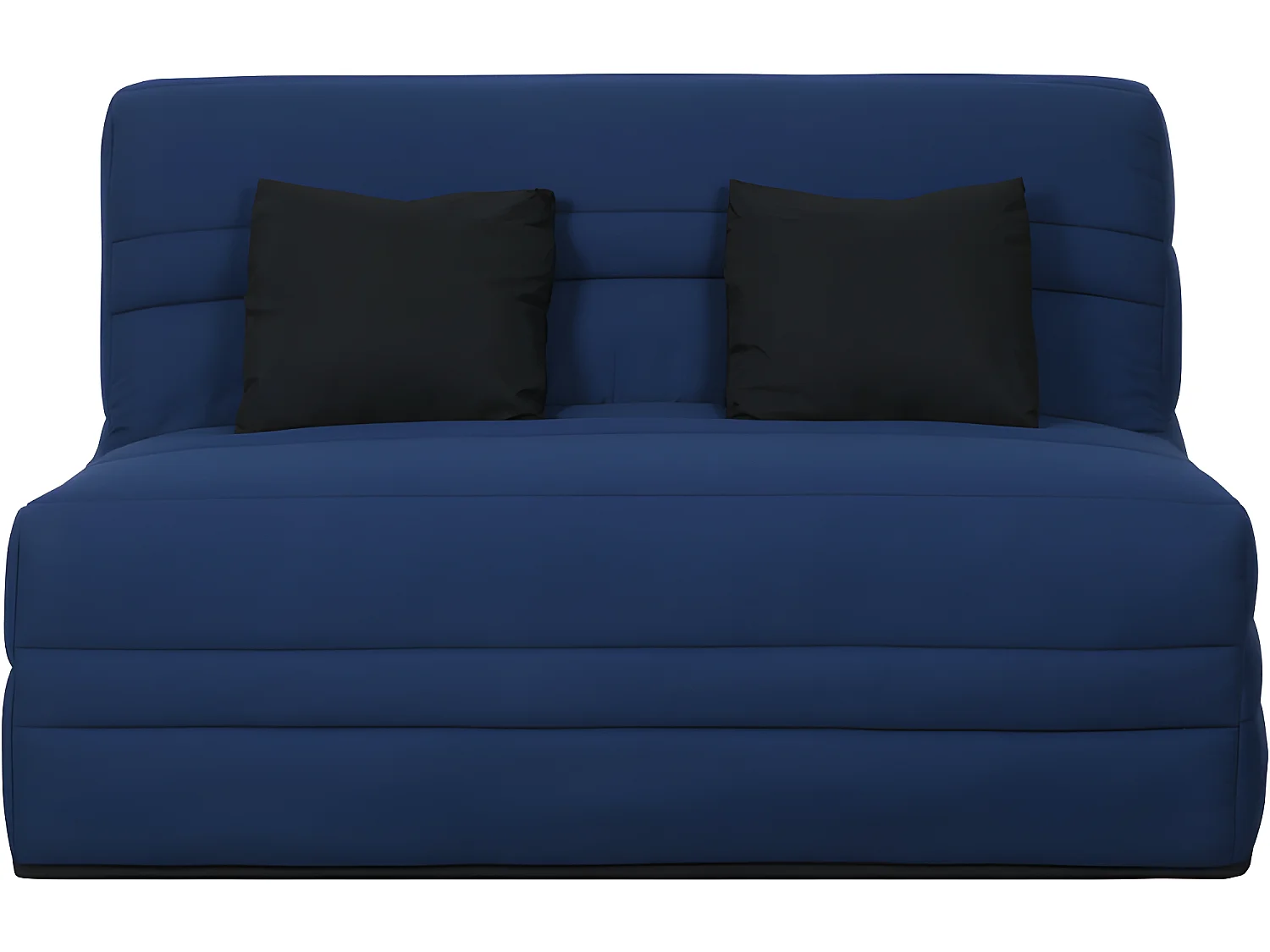 Banquette Simmons Slyde - Tissu Indigo + 2 coussins noir - Made in France - L 145 x P 103 x H 89 cm - VANDA