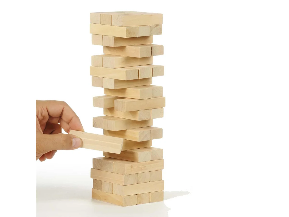 Jeu - MISTER GADGET - Tour Infernale - 54 Blocs en Bois - Beige