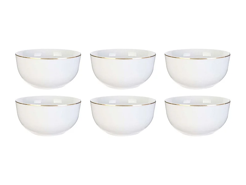 Bol en porcelaine liseré doré 50 cl Lot de 6