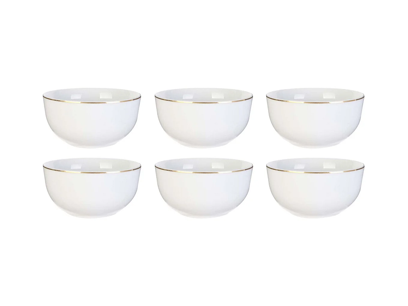 Bol en porcelaine liseré doré 50 cl Lot de 6
