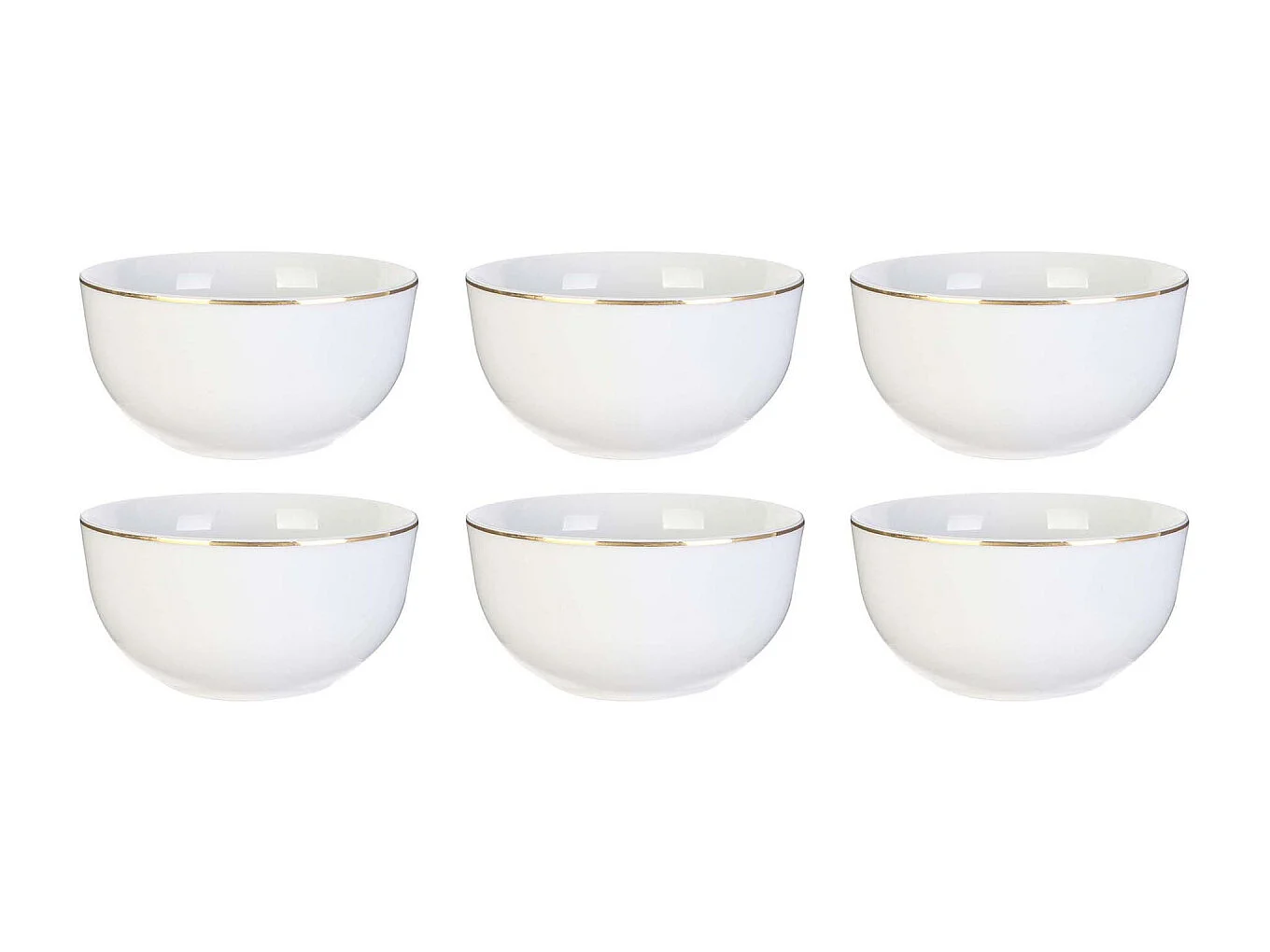 Bol en porcelaine liseré doré 50 cl Lot de 6