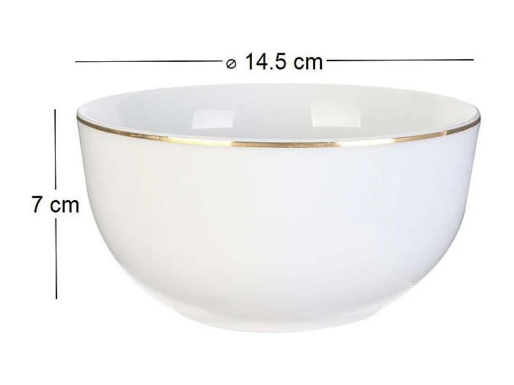 Bol en porcelaine liseré doré 50 cl Lot de 6