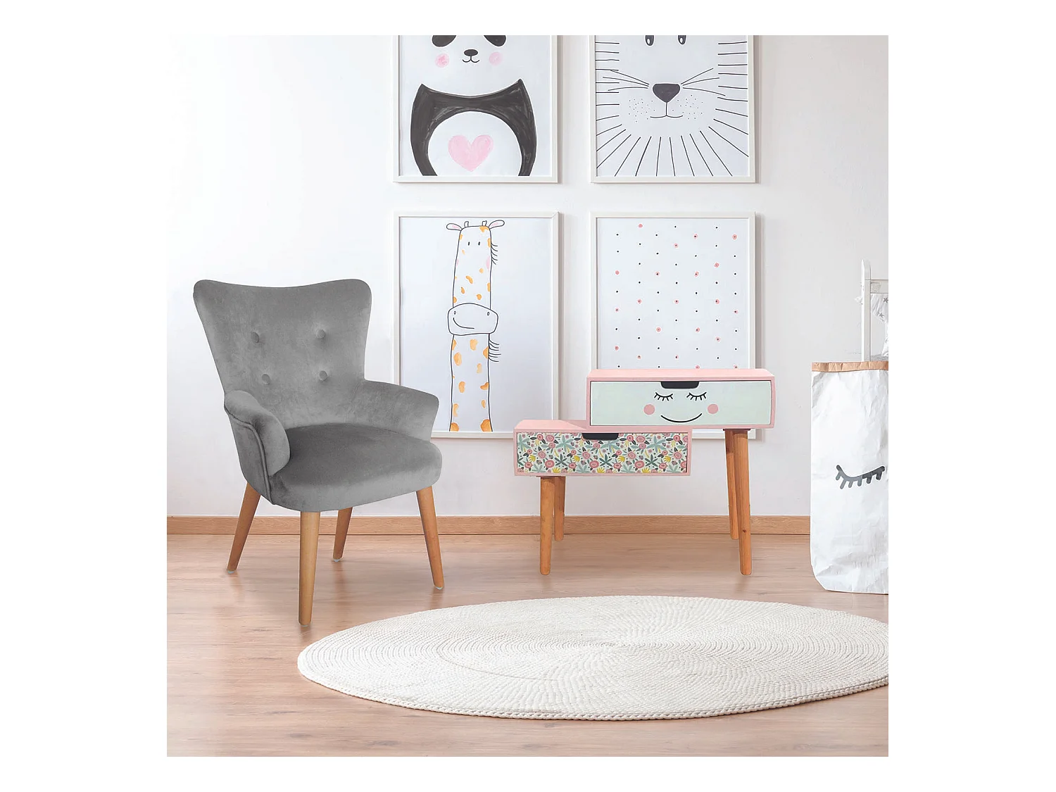 Fauteuil Helsinki Enfant Gris