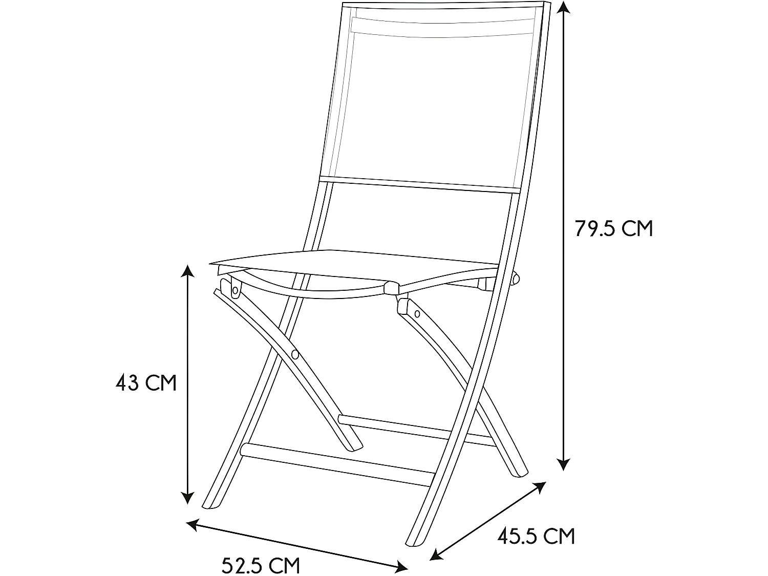 Chaise de jardin pliable en acier Elba (Lot de 2)